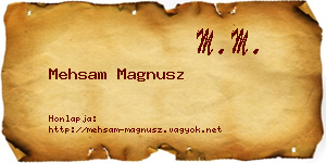 Mehsam Magnusz névjegykártya